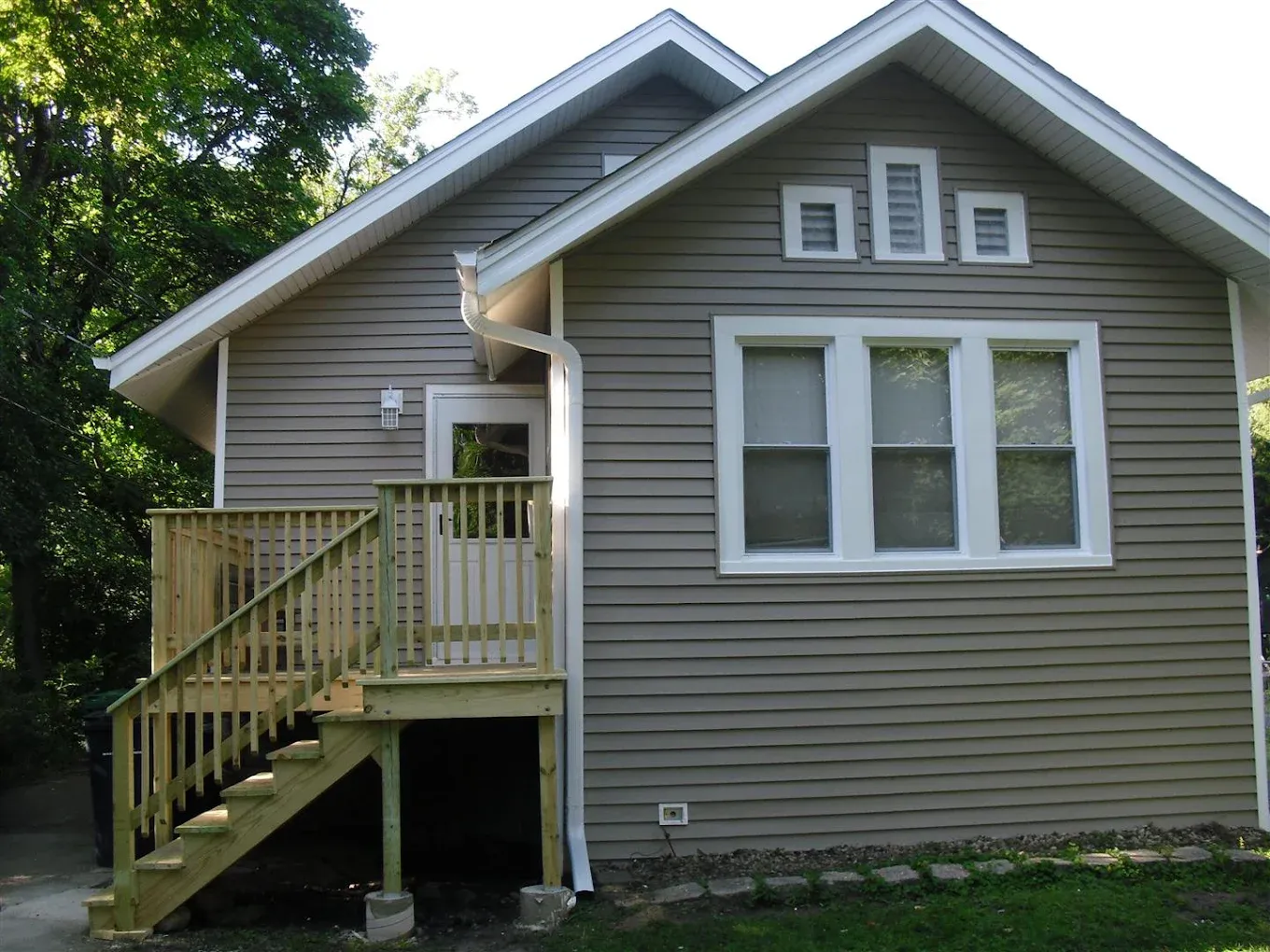 Replacement windows elmhurst gable home — completed home improvement project by Durabuilt Home Improvements in the Elmhurst, Illinois area