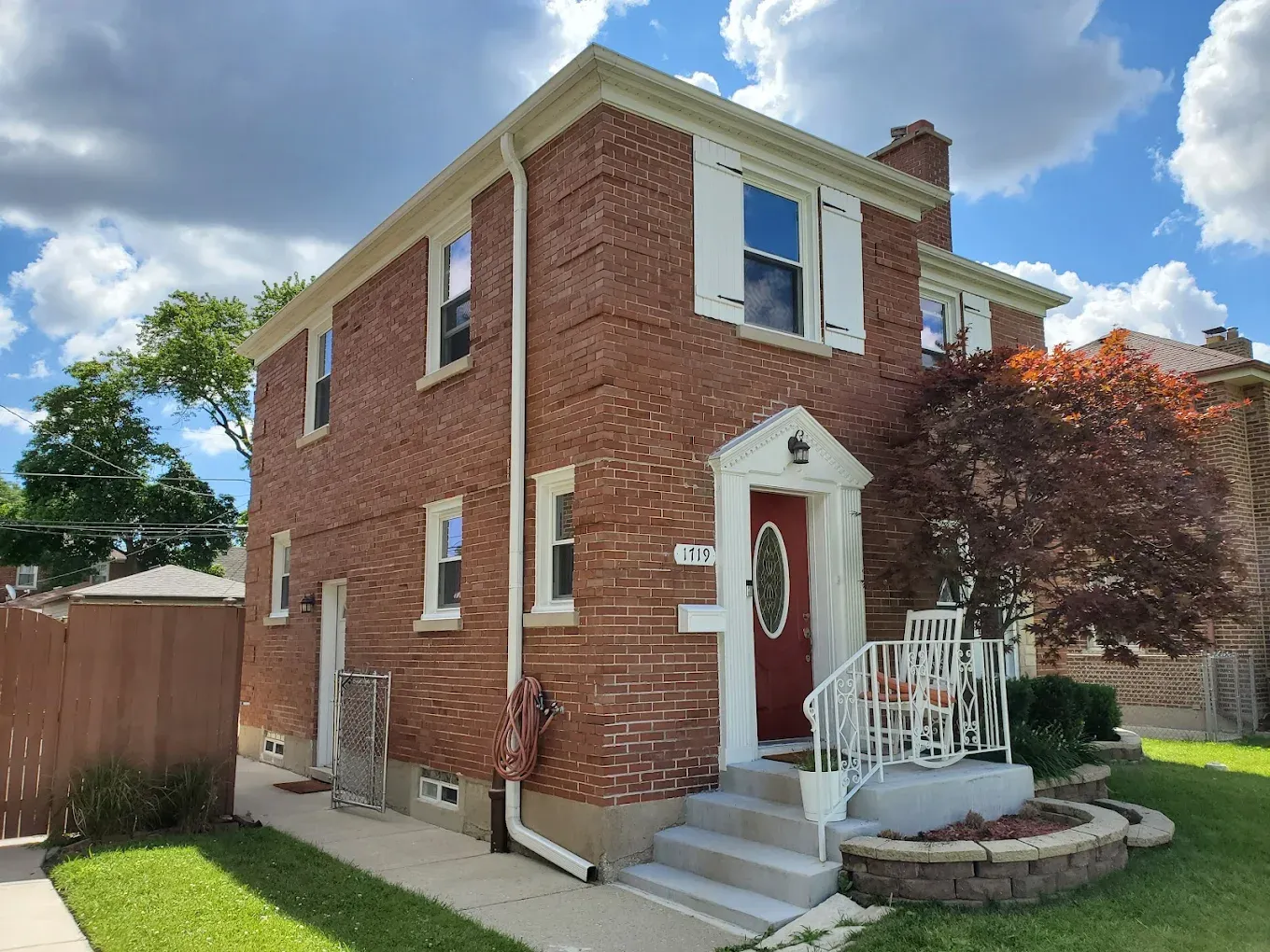 Replacement windows elmhurst brick colonial — completed home improvement project by Durabuilt Home Improvements in the Elmhurst, Illinois area